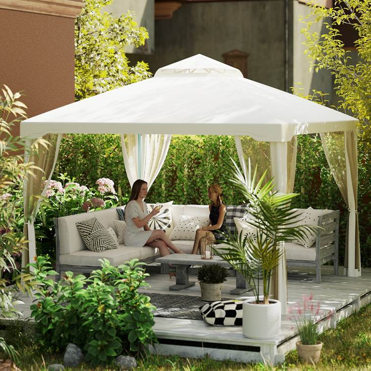 A person and a child sitting on a white couch under a white canopy

AI-generated content may be incorrect.